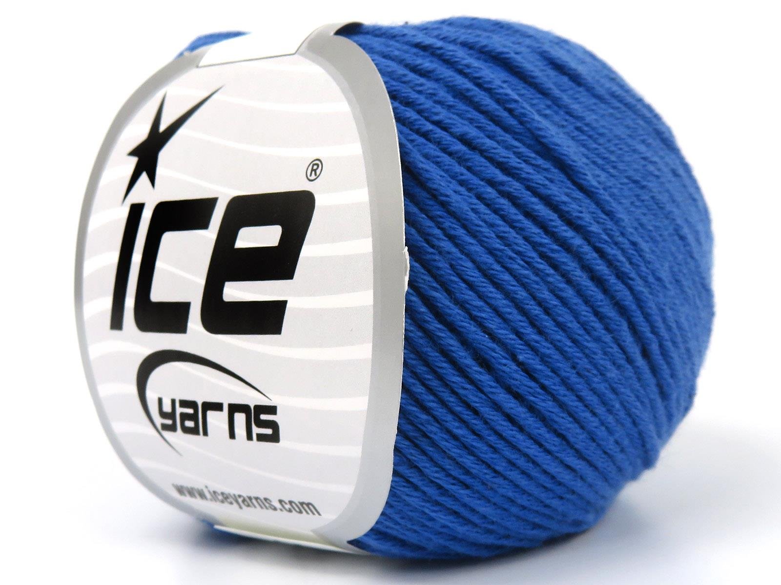 Lot of 4 Skeins Ice Yarns ORGANIC BABY COTTON (100% Organic Cotton) Yarn Blue