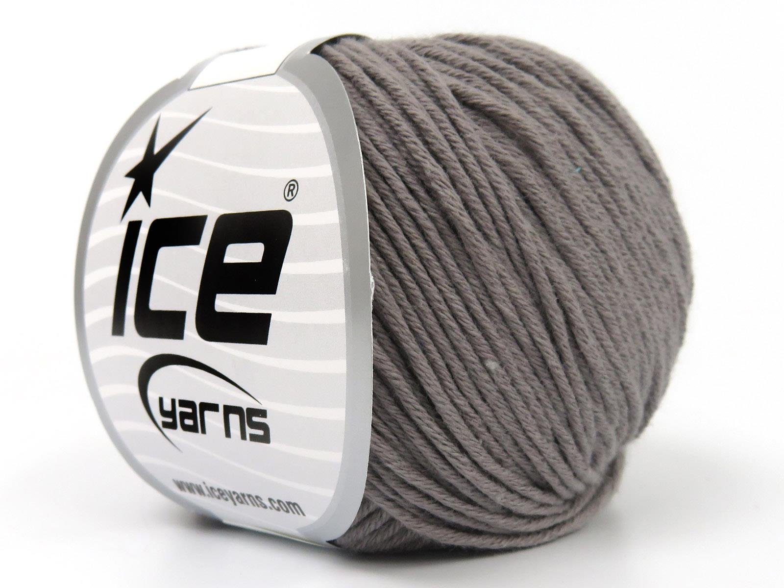 Lot of 4 Skeins Ice Yarns ORGANIC BABY COTTON (100% Organic Cotton) Yarn Grey