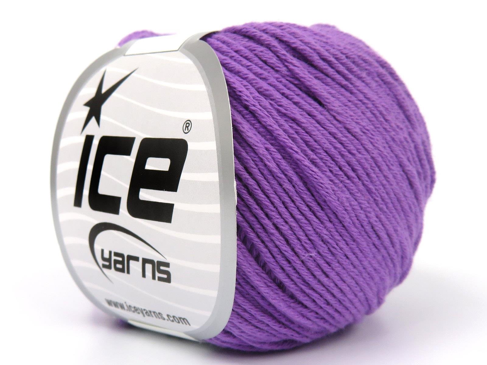Lot of 4 Skeins Ice Yarns ORGANIC BABY COTTON (100% Organic Cotton) Yarn Lilac