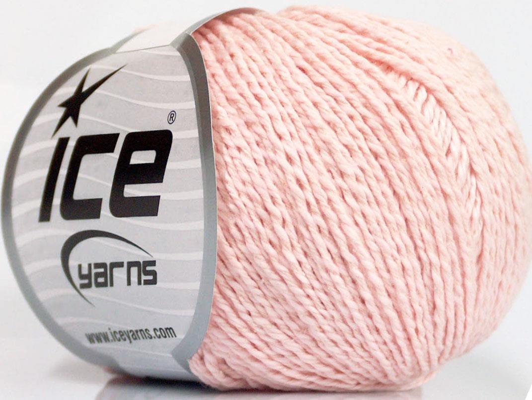 Lot of 4 Skeins Ice Yarns SILK COTTON (32% Silk 68% Cotton) Yarn Powder Pink