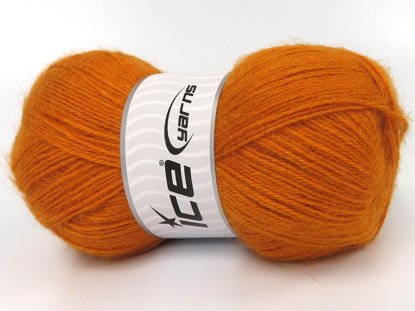 Lot of 4 x 100gr Skeins Ice Yarns ANGORA (10% Mohair 15% Wool) Yarn Gold