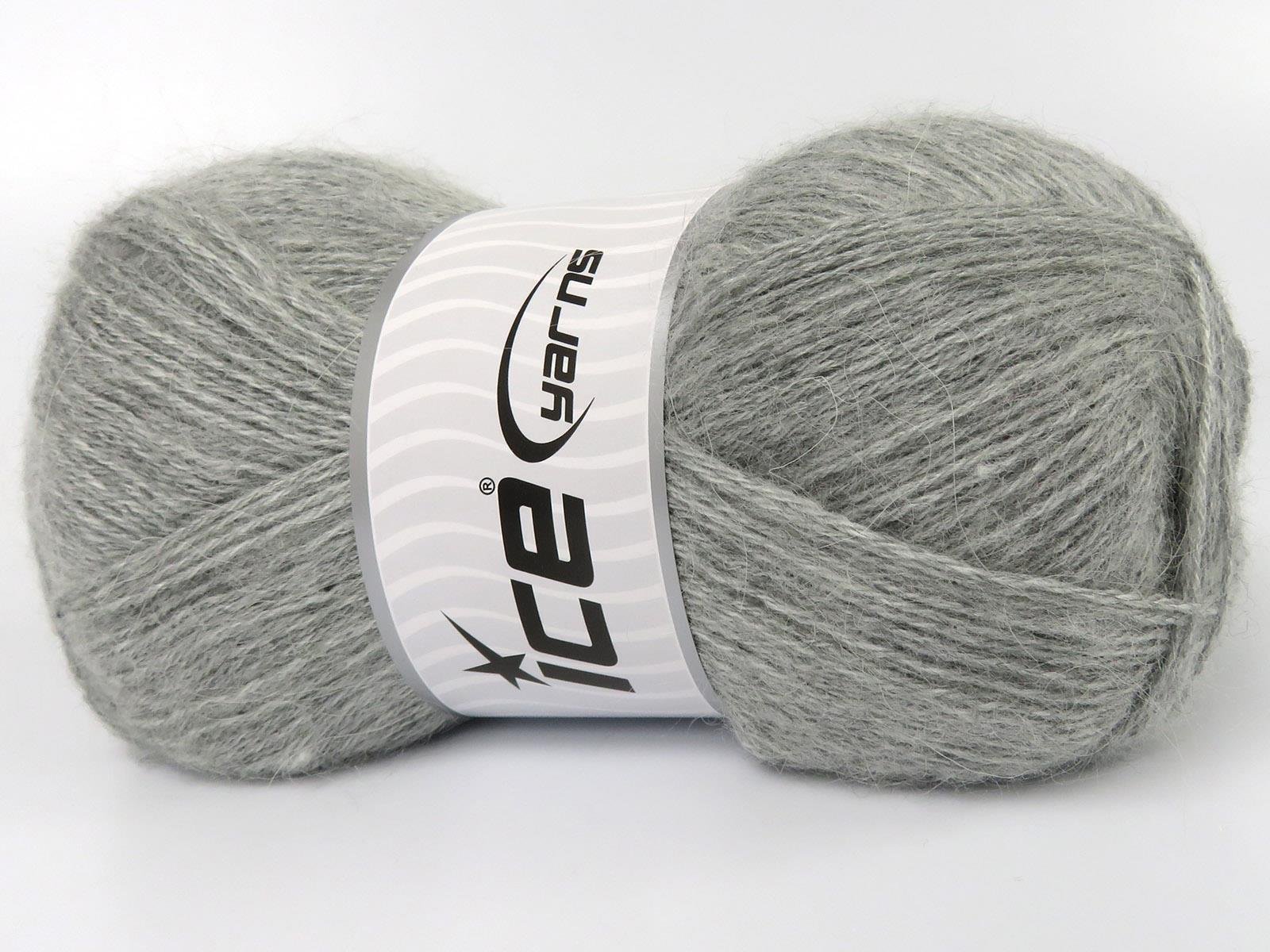 Lot of 4 x 100gr Skeins Ice Yarns ANGORA (10% Mohair 15% Wool) Yarn Grey Melange