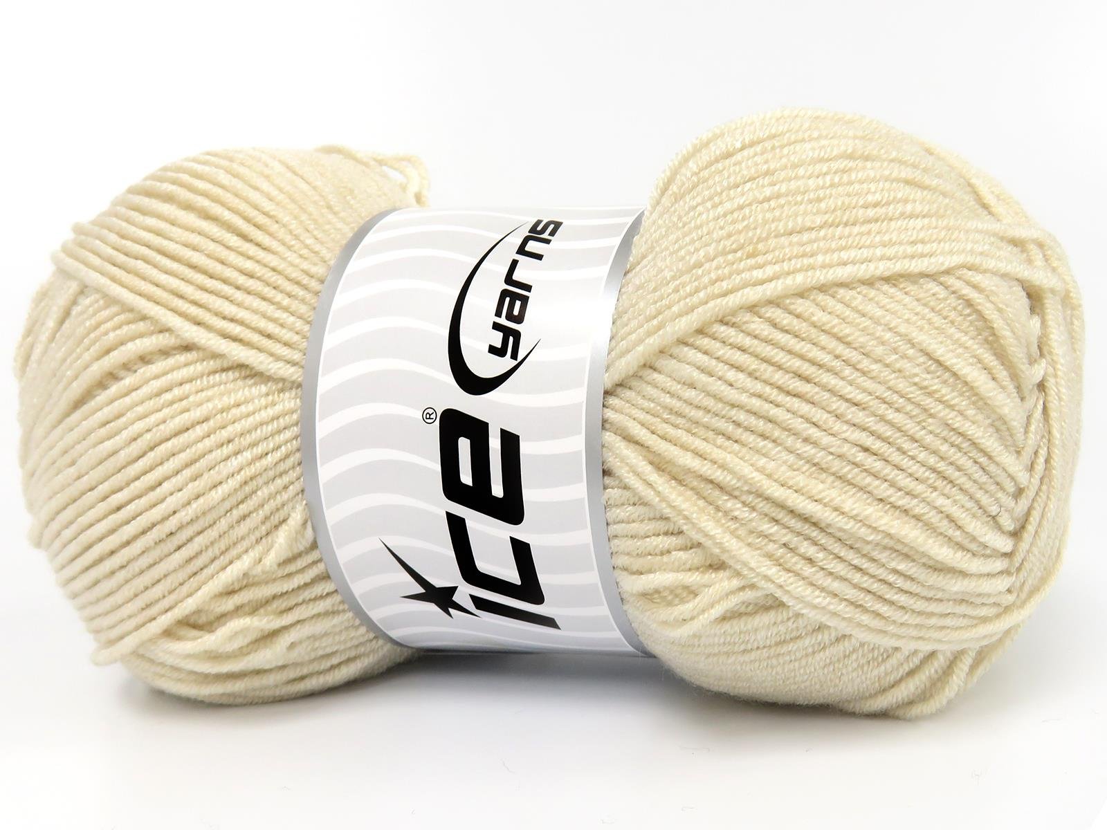 Lot of 4 x 100gr Skeins Ice Yarns BABY DREAM Hand Knitting Yarn Cream
