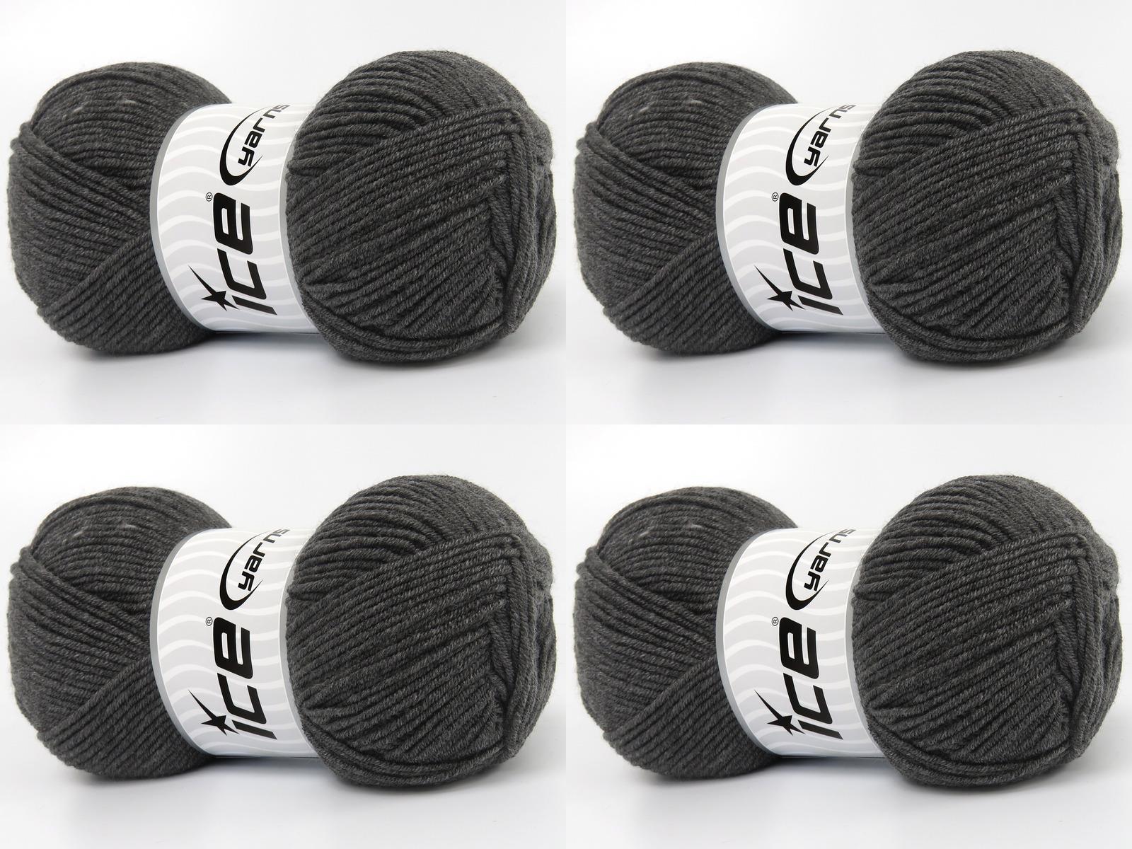 Lot of 4 x 100gr Skeins Ice Yarns BABY DREAM Hand Knitting Yarn Grey