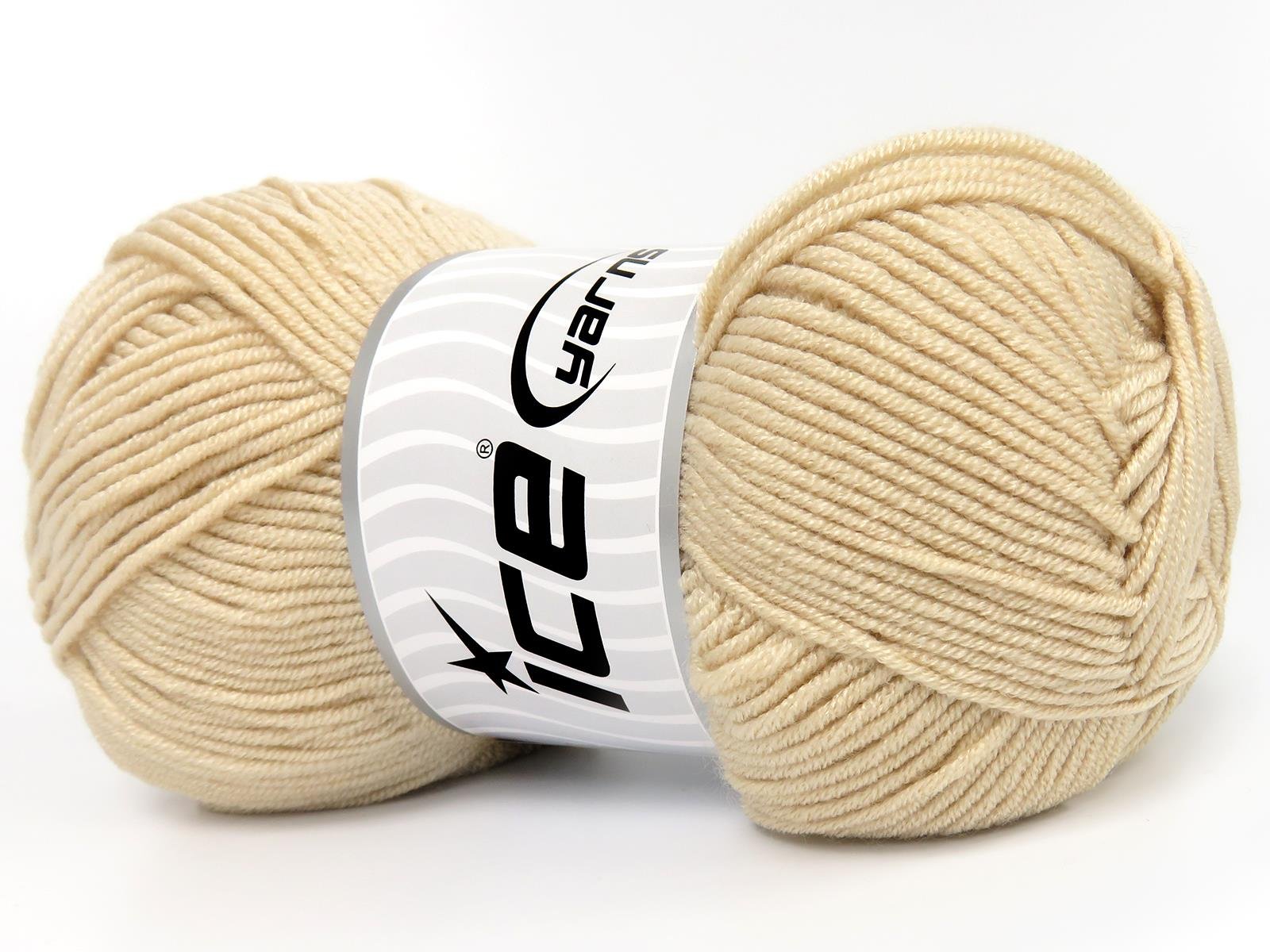 Lot of 4 x 100gr Skeins Ice Yarns BABY DREAM Hand Knitting Yarn Dark Cream