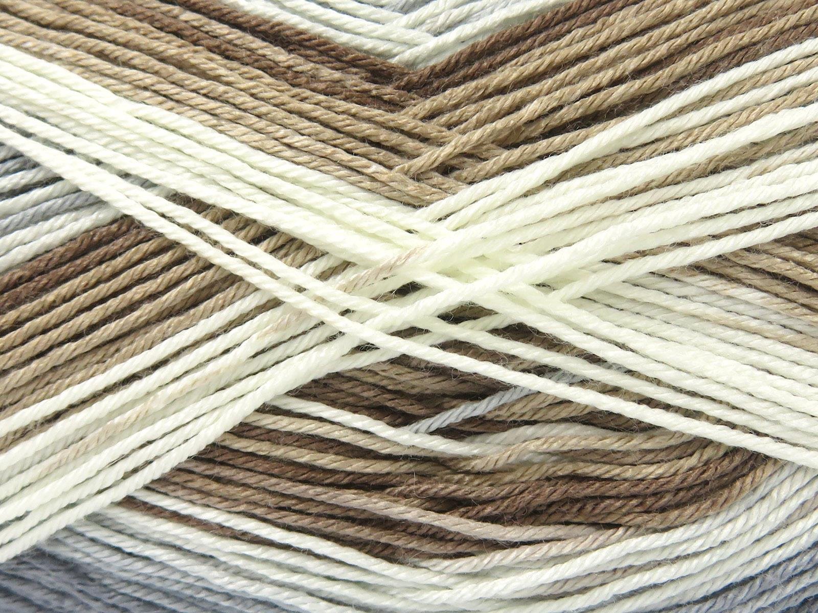 Lot of 4 x 100gr Skeins Ice Yarns BISCUIT Yarn Brown Shades Grey Shades