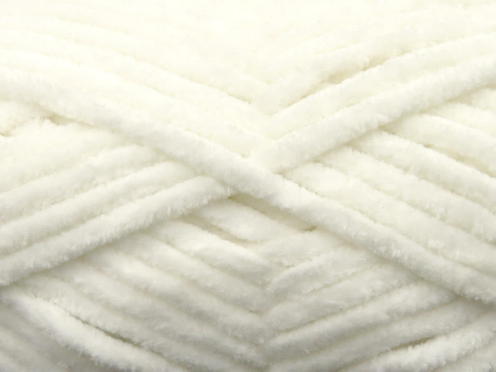 Lot of 4 x 100gr Skeins Ice Yarns CHENILLE BABY Hand Knitting Yarn Ecru