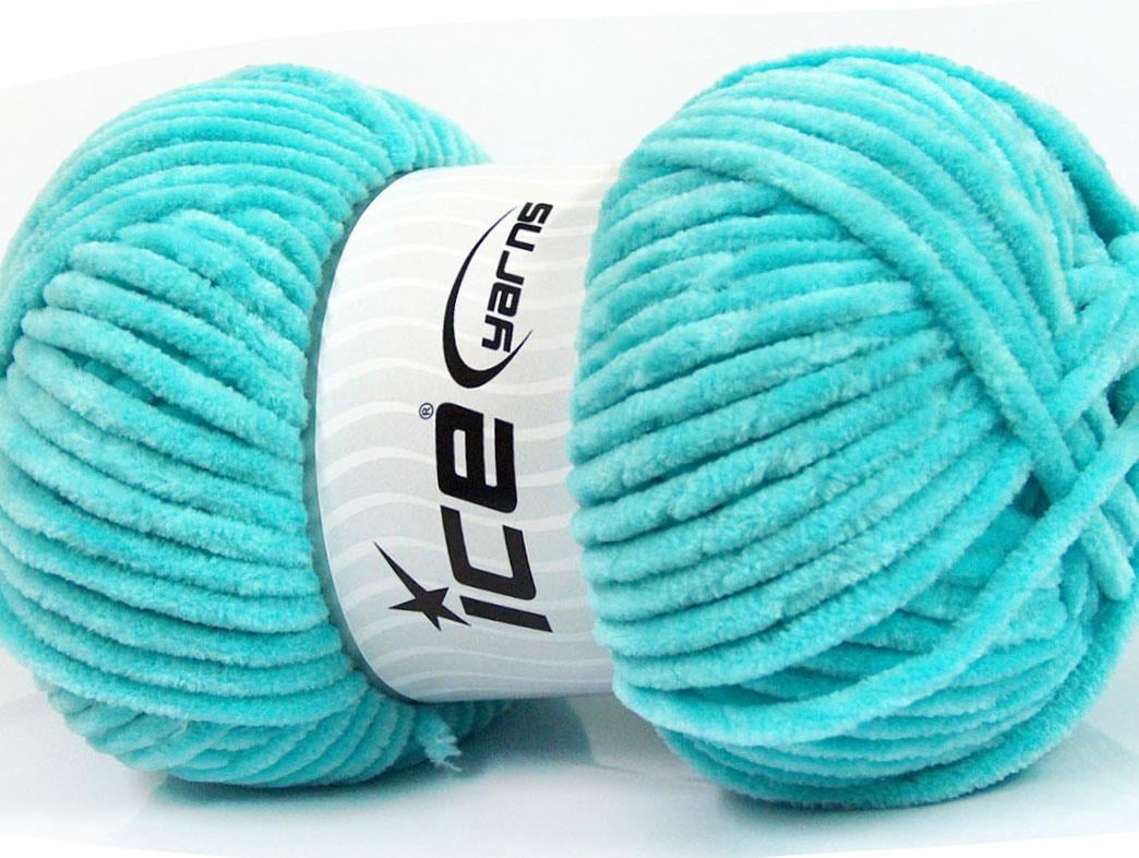 Lot of 4 x 100gr Skeins Ice Yarns CHENILLE BABY (100% MicroFiber) Yarn Turquoise