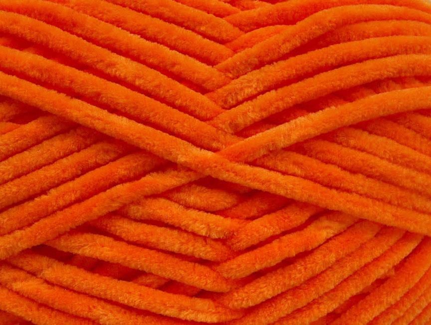 Lot of 4 x 100gr Skeins Ice Yarns CHENILLE BABY (100% MicroFiber) Yarn Orange