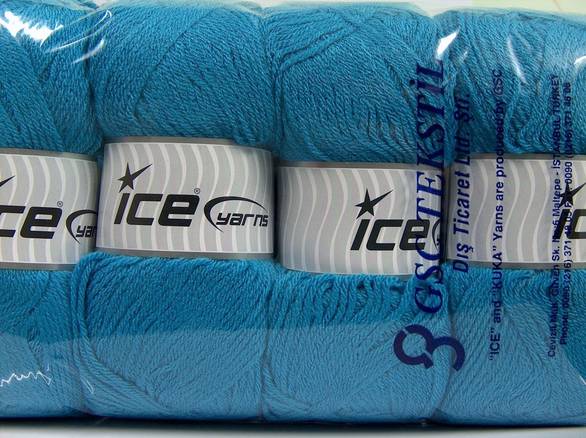 Lot of 4 x 100gr Skeins Ice Yarns CLASSIC DK Yarn Light Turquoise