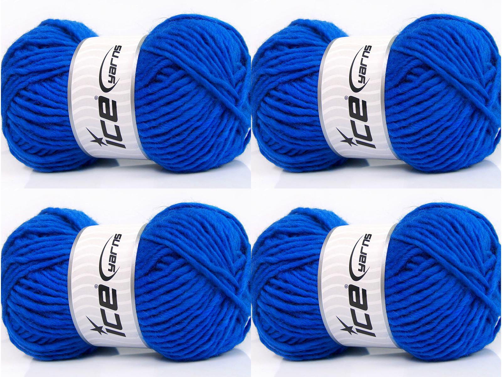 Lot of 4 x 100gr Skeins Ice Yarns FELTING WOOL (100% Wool) Yarn Saxe Blue