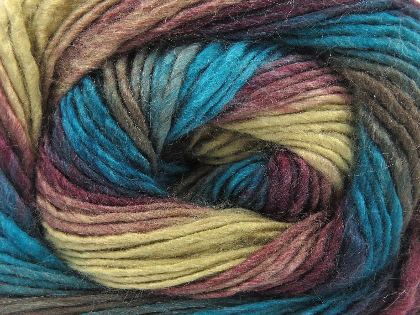 Lot of 4 x 100gr Skeins Ice Yarns LANA BELLA Yarn Turquoise Maroon Brown Shades