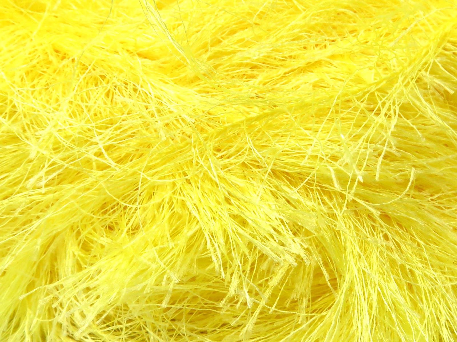 Lot of 4 x 100gr Skeins Ice Yarns LONG EYELASH 100GR Hand Knitting Yarn Yellow