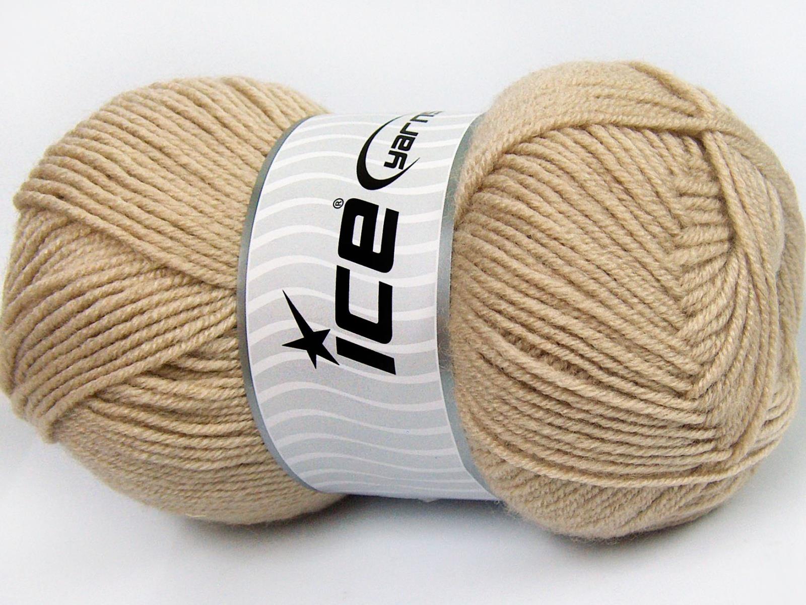 Lot of 4 x 100gr Skeins Ice Yarns MERINO GOLD LIGHT (60% Merino Wool) Yarn Beige