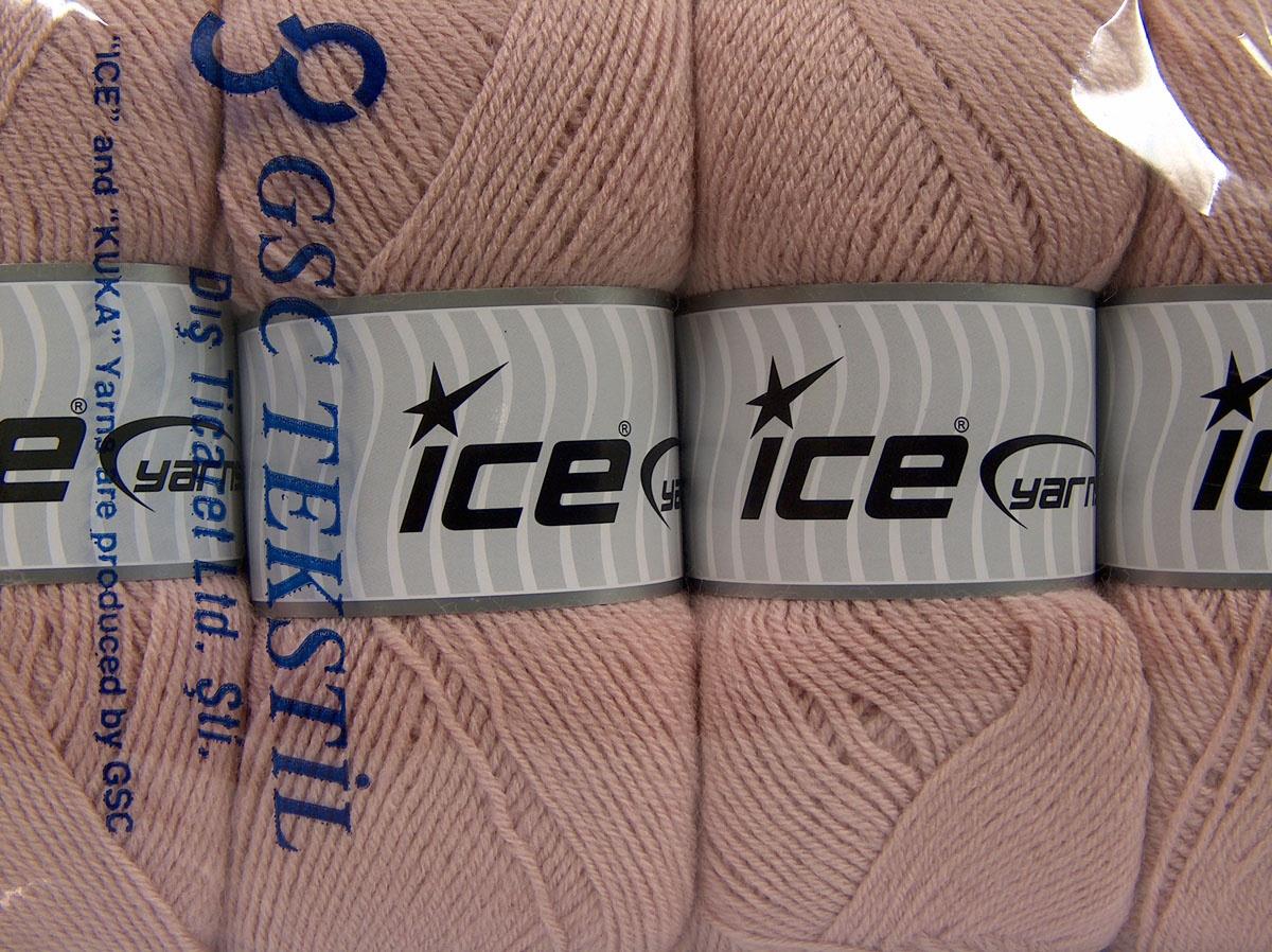 Lot of 4 x 100gr Skeins Ice Yarns MERINO GOLD (60% Merino Wool) Yarn Powder Pink