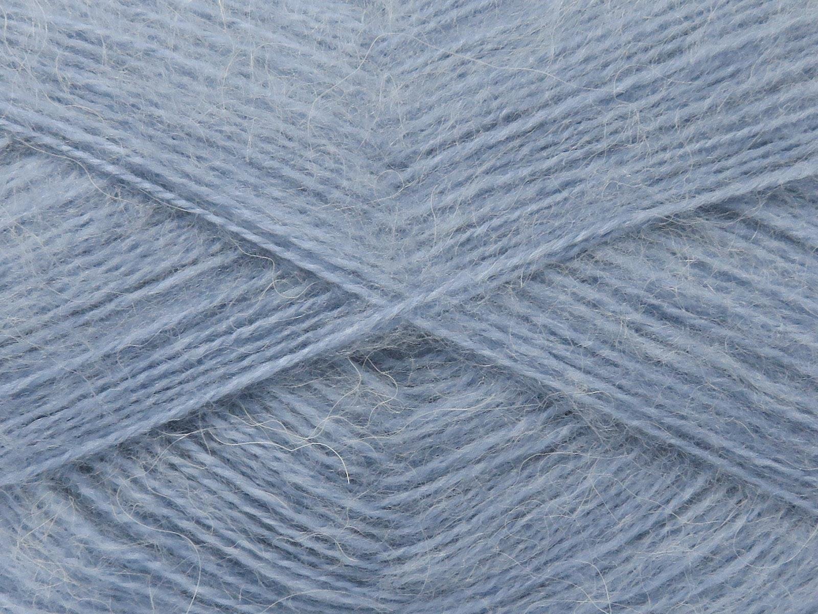 Lot of 4 x 100gr Skeins Ice Yarns MOHAIR PASTEL (10% Mohair 15% Wool) Yarn Jeans Blue