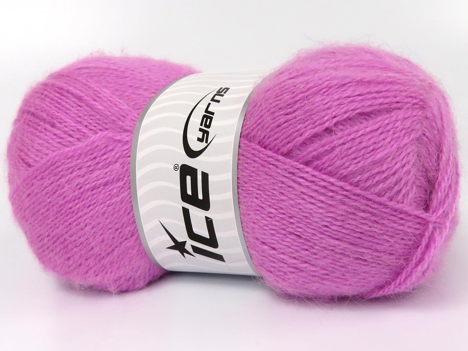 Lot of 4 x 100gr Skeins Ice Yarns MOHAIR PASTEL (10% Mohair 15% Wool) Yarn Pink