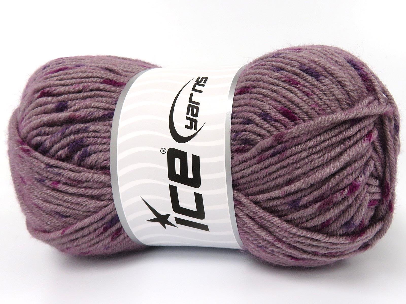 Lot of 4 x 100gr Skeins Ice Yarns NICE BABY TWEED Yarn Light Maroon Fuchsia Purple