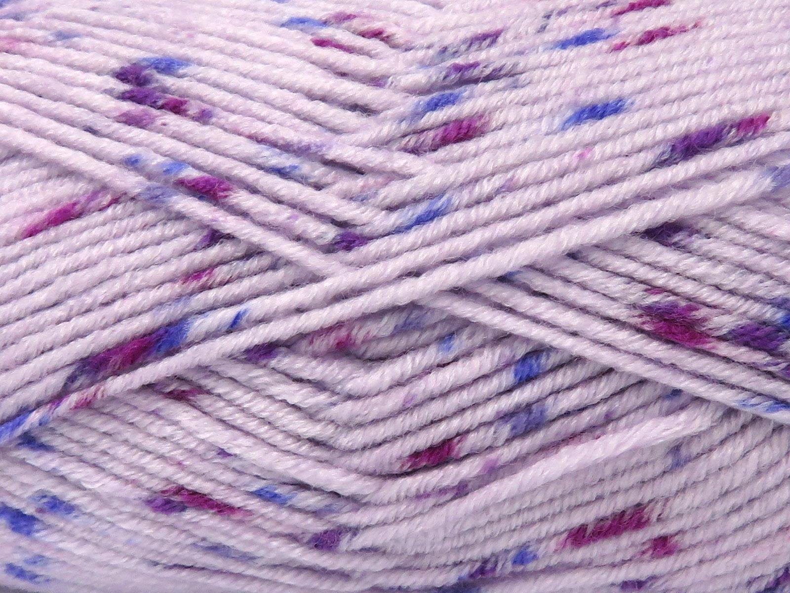 Lot of 4 x 100gr Skeins Ice Yarns NICE BABY TWEED Yarn Lilac Shades Fuchsia
