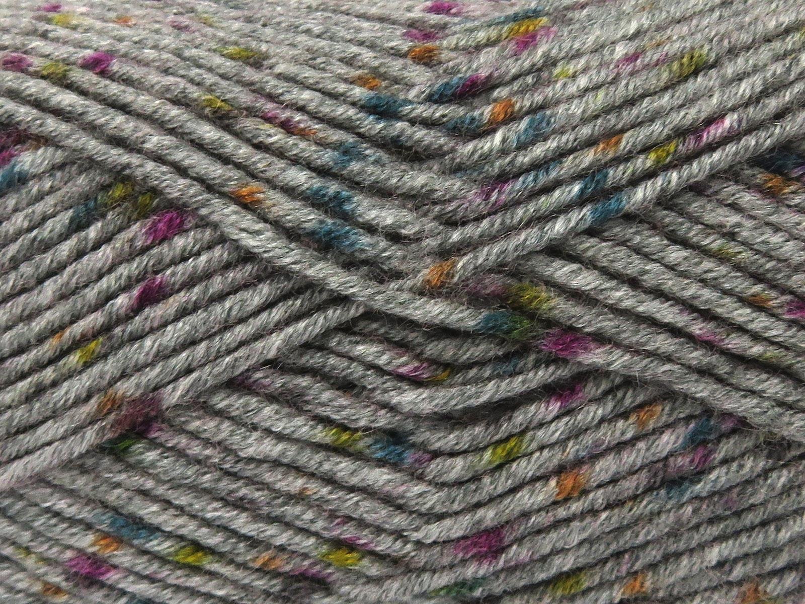 Lot of 4 x 100gr Skeins Ice Yarns NICE BABY TWEED Yarn Grey Shades Purple Turquoise Green Shades
