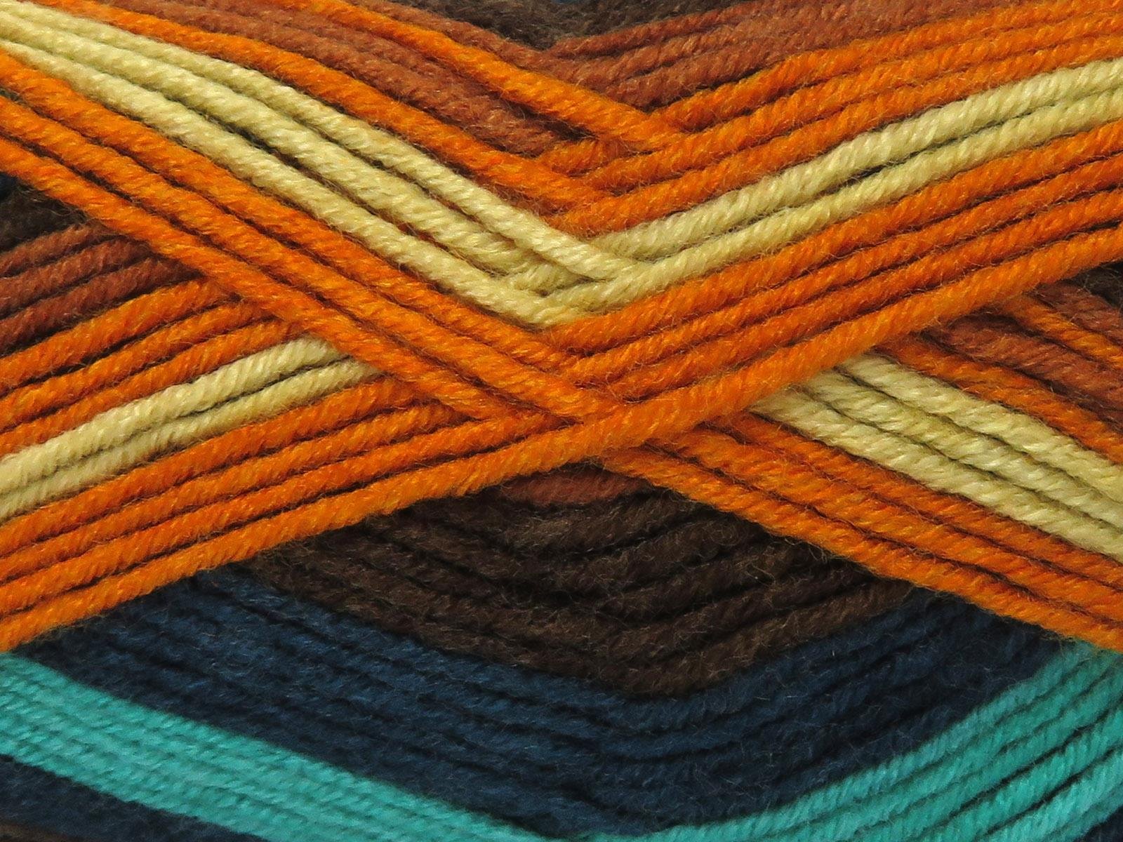 Lot of 4 x 100gr Skeins Ice Yarns NICE BABY Yarn Green Shades Gold Brown Light Yellow