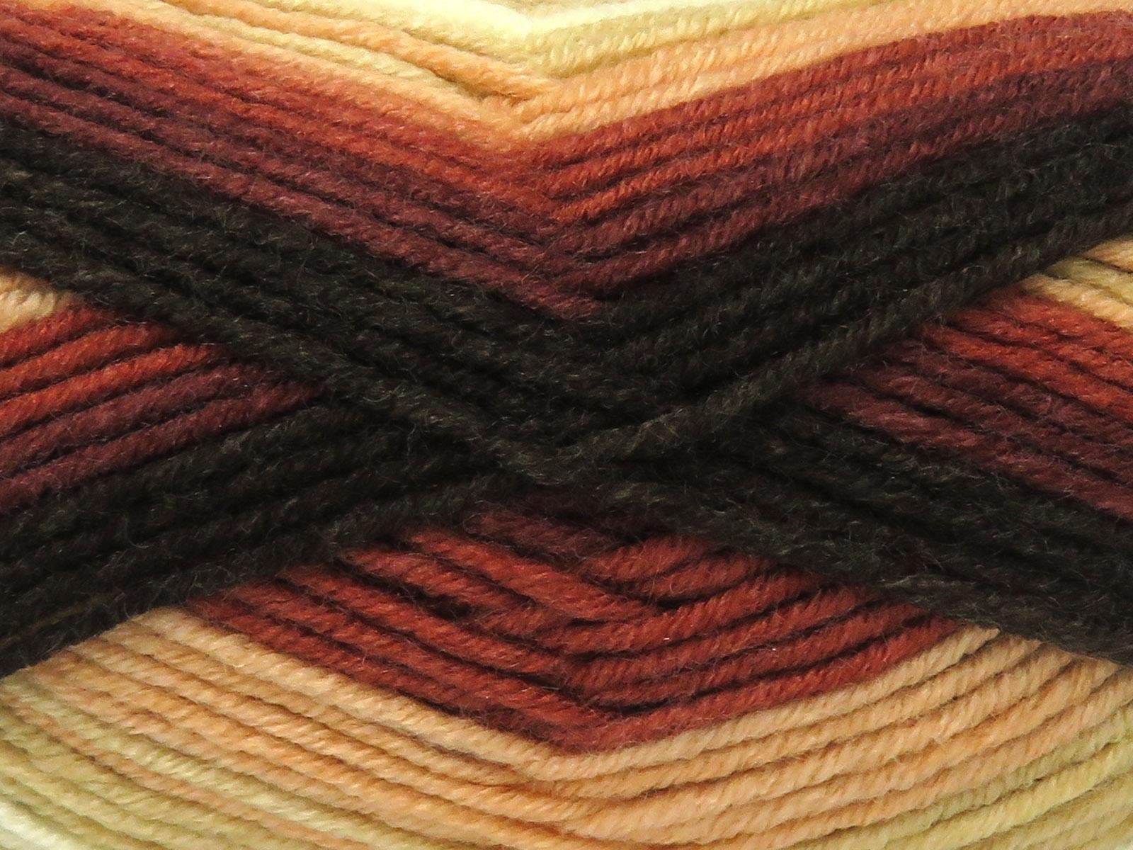 Lot of 4 x 100gr Skeins Ice Yarns NICE BABY Yarn Brown Shades Cream Shades