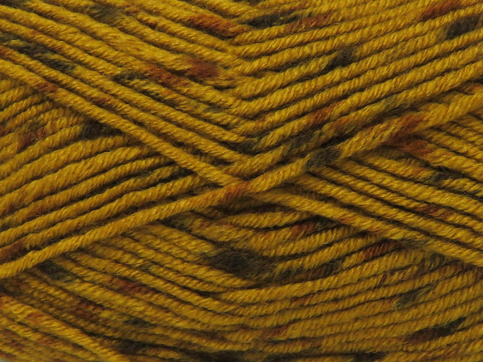 Lot of 4 x 100gr Skeins Ice Yarns NICE BABY TWEED Yarn Gold Shades Brown