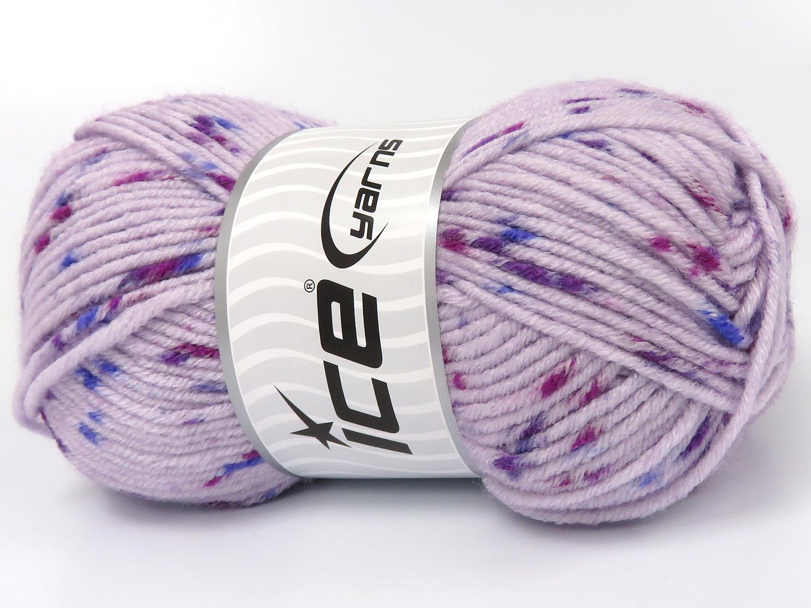 Lot of 4 x 100gr Skeins Ice Yarns NICE BABY TWEED Yarn Lilac Shades Fuchsia