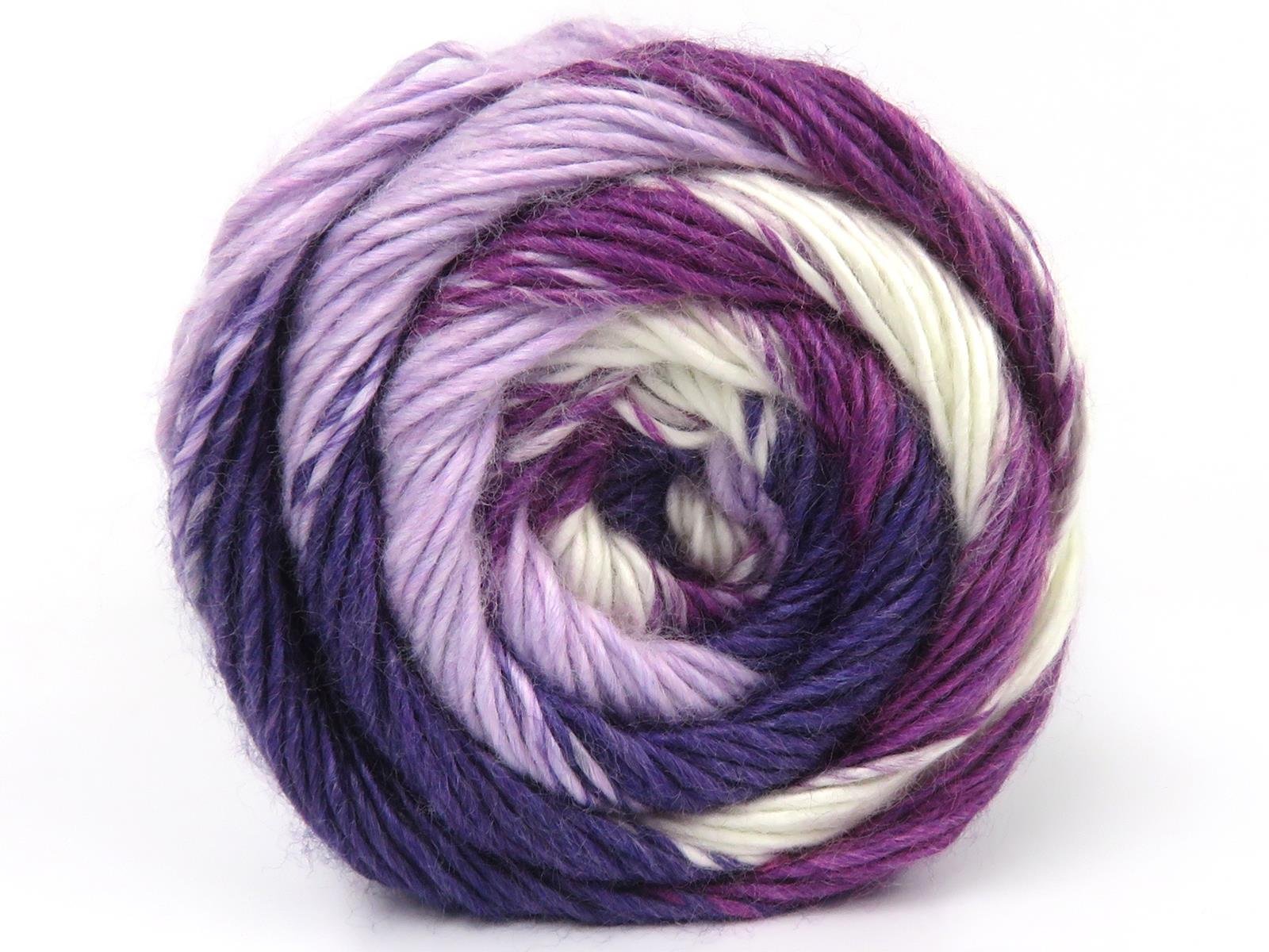 Lot of 4 x 100gr Skeins Ice Yarns RAINBOW Yarn Ecru Purple Shades