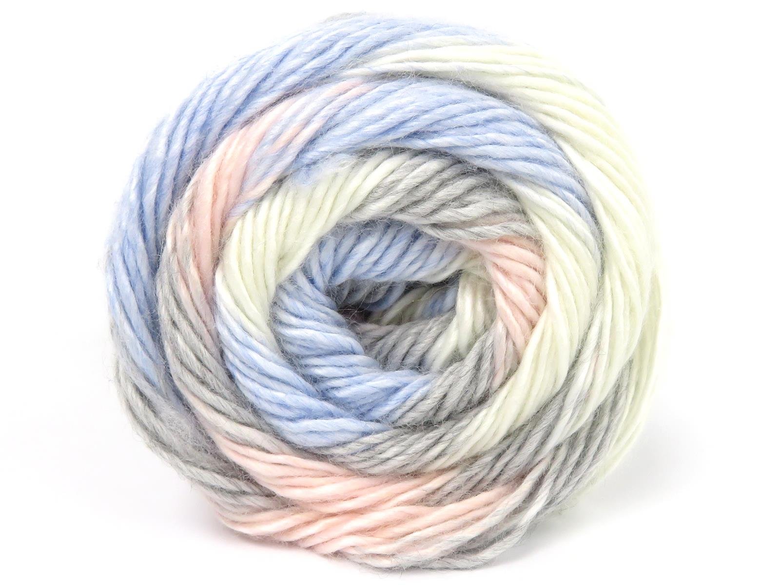 Lot of 4 x 100gr Skeins Ice Yarns RAINBOW Yarn Ecru Light Grey Light Pink Light Blue