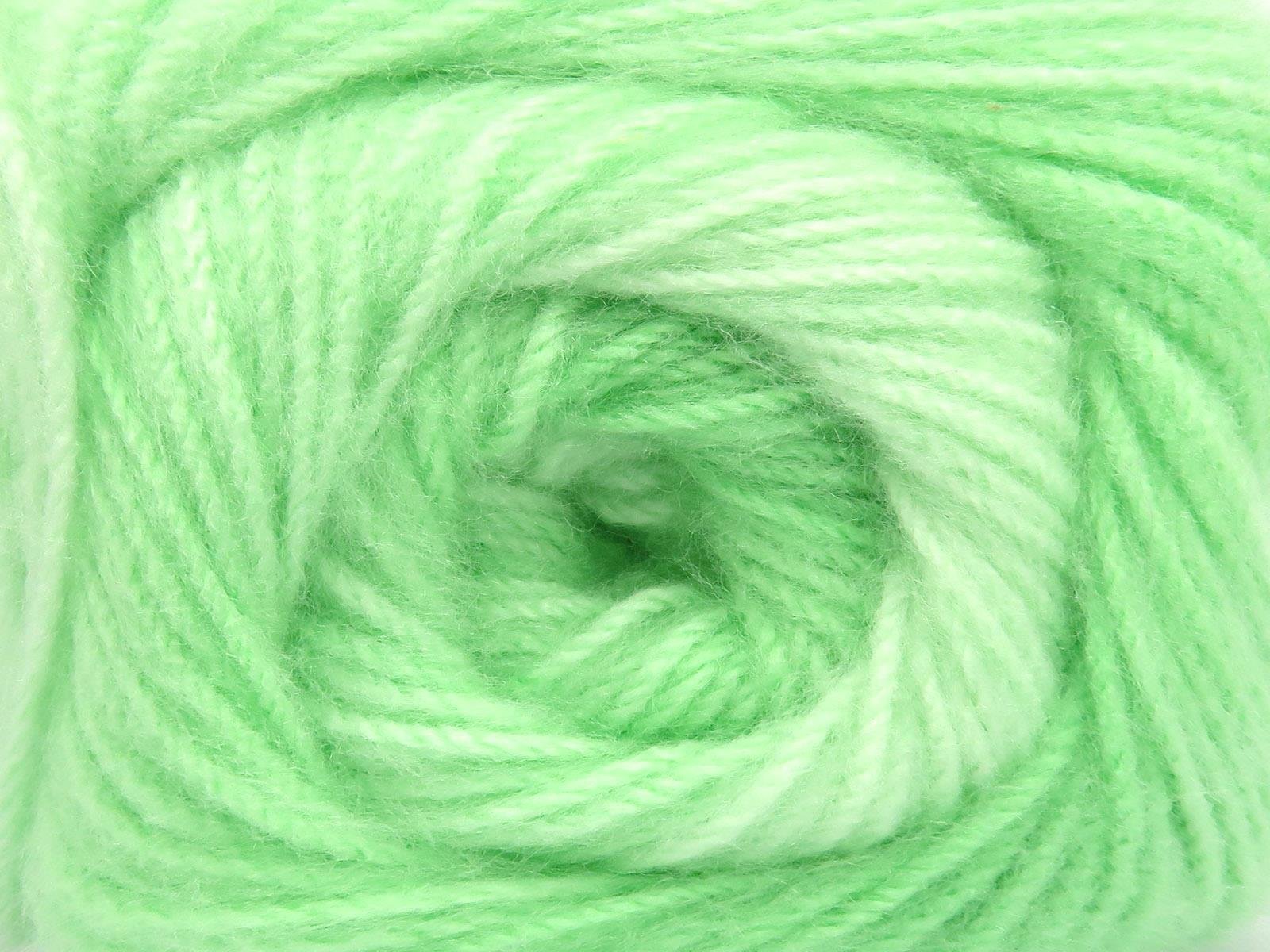 Lot of 4 x 100gr Skeins Ice Yarns SHAGGY Hand Knitting Yarn Light Green Shades
