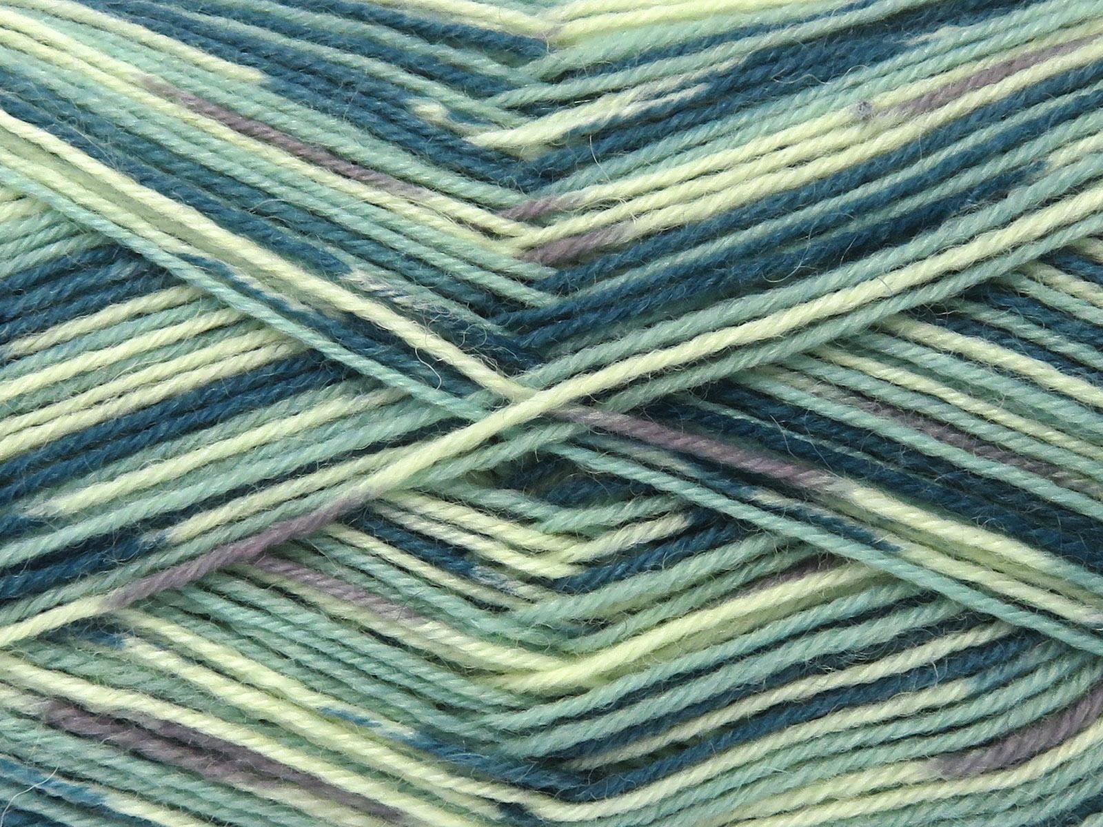 Lot of 4 x 100gr Skeins Ice Yarns SMART SOCK (75% Superwash Wool) Yarn Green Shades Grey