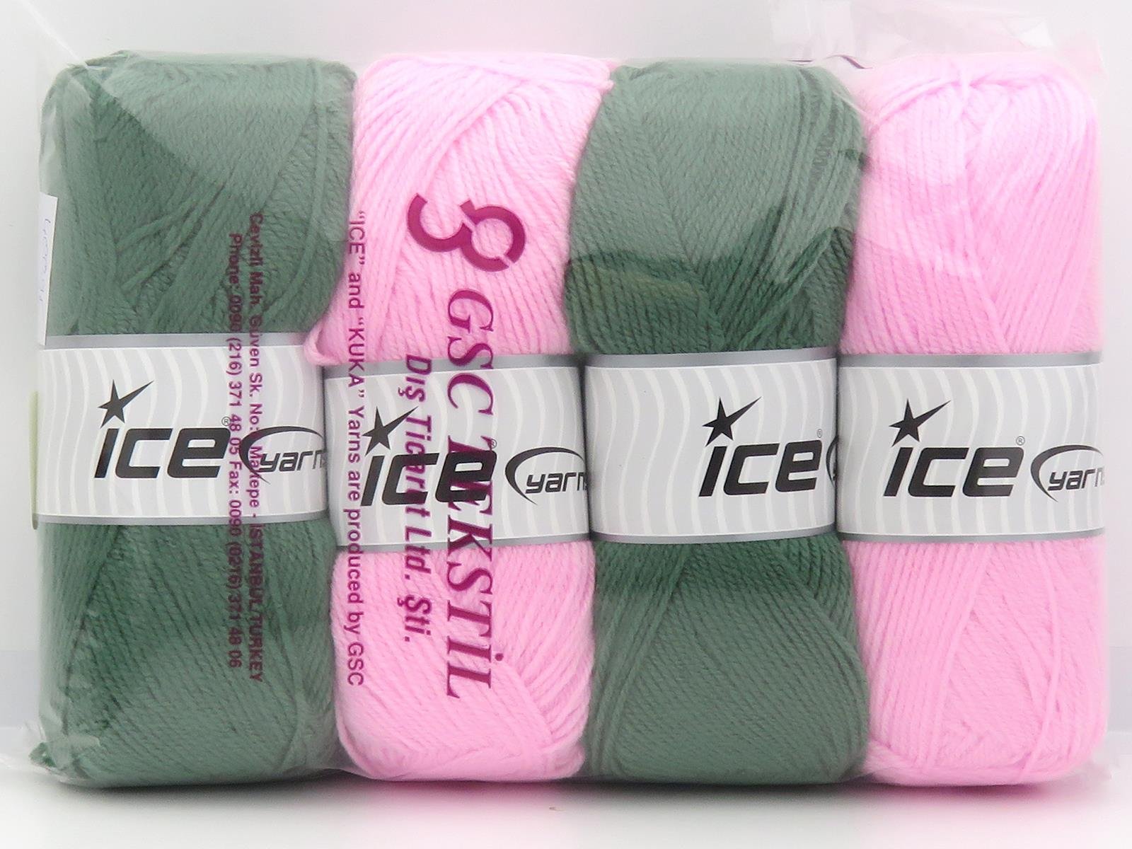 Lot of 4 x 100gr Skeins Ice Yarns SUPER BABY Hand Knitting Yarn Mixed Lot