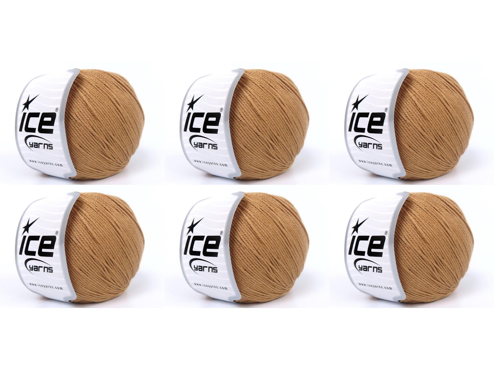 Lot of 4 x 100gr Skeins Ice Yarns TENCEL Hand Knitting Yarn Milky Brown