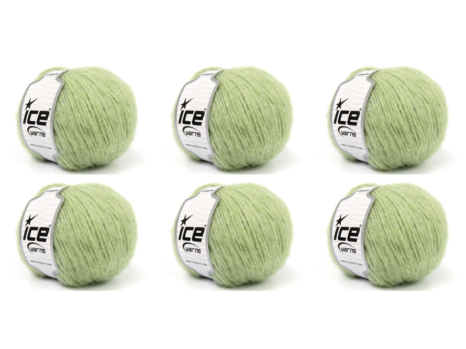 Lot of 6 Skeins Ice Yarns CHARM Hand Knitting Yarn Water Green
