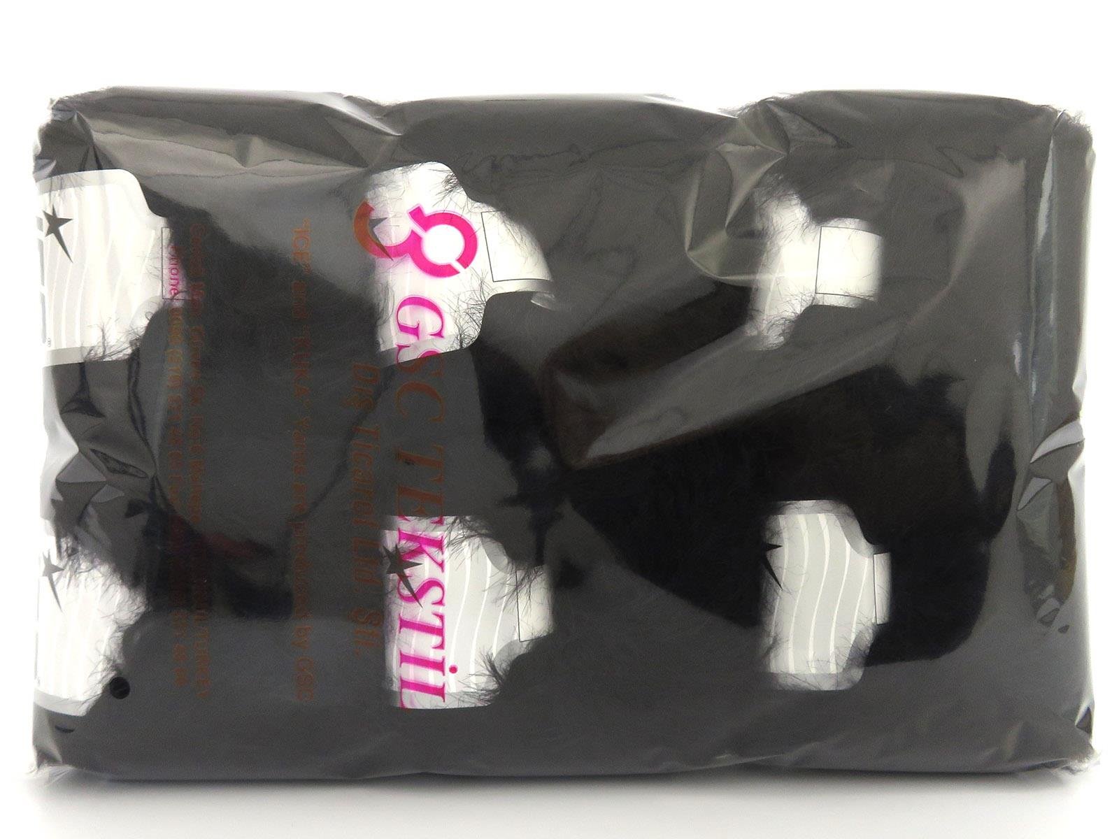 Lot of 6 Skeins Ice Yarns MERINO FUR (40% Superwash Merino Wool) Yarn Black