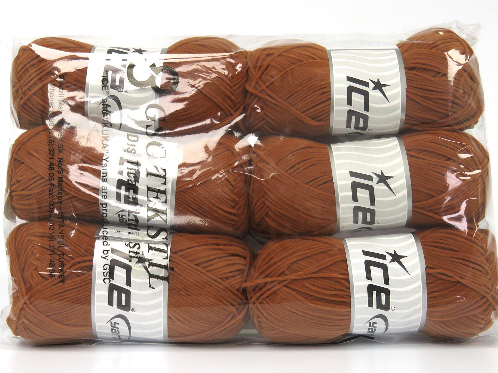 Lot of 6 Skeins Ice Yarns NUBUCK CHENILLE (100% MicroFiber) Yarn Dark Gold