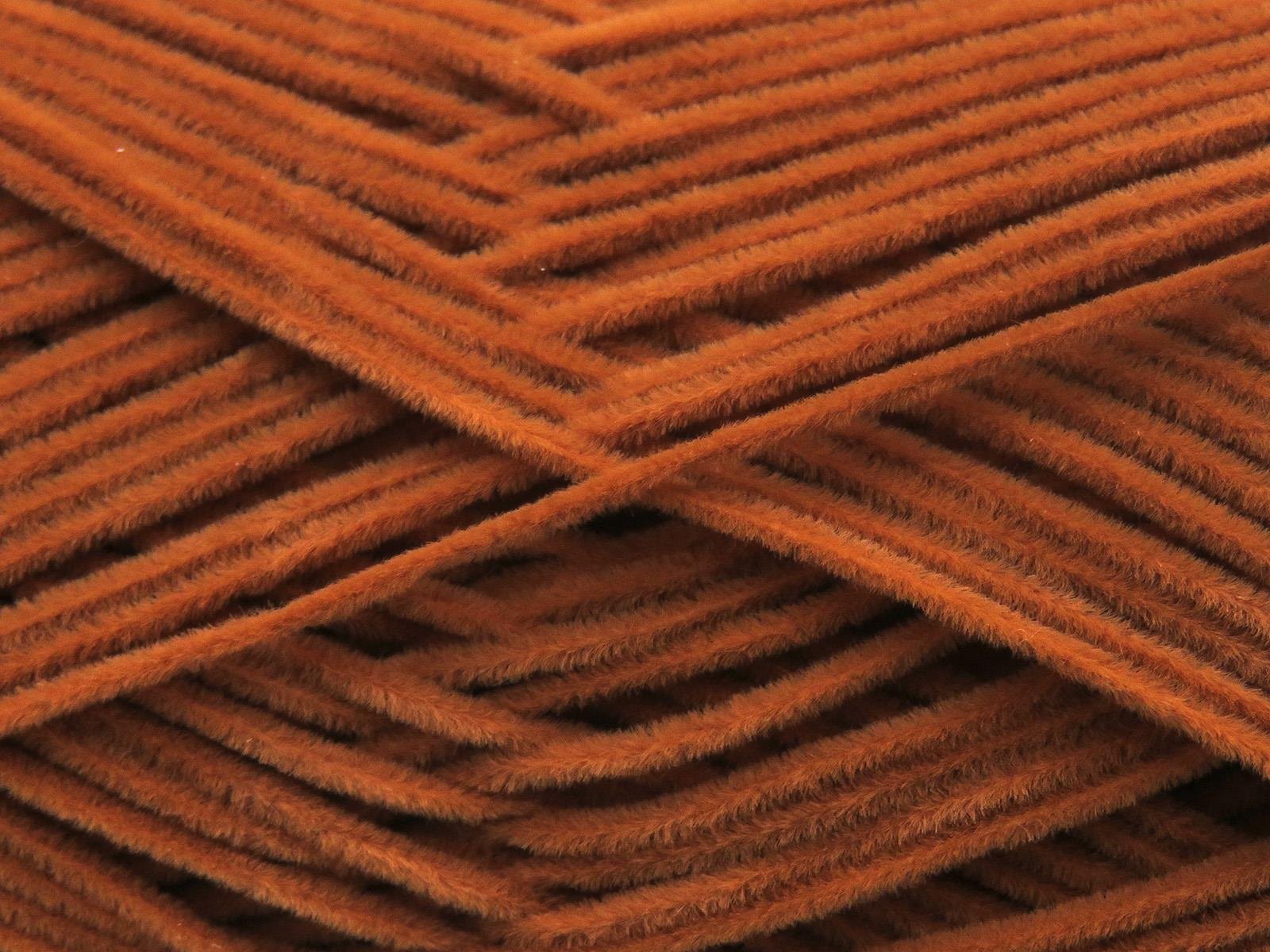 Lot of 6 Skeins Ice Yarns NUBUCK CHENILLE (100% MicroFiber) Yarn Dark Gold