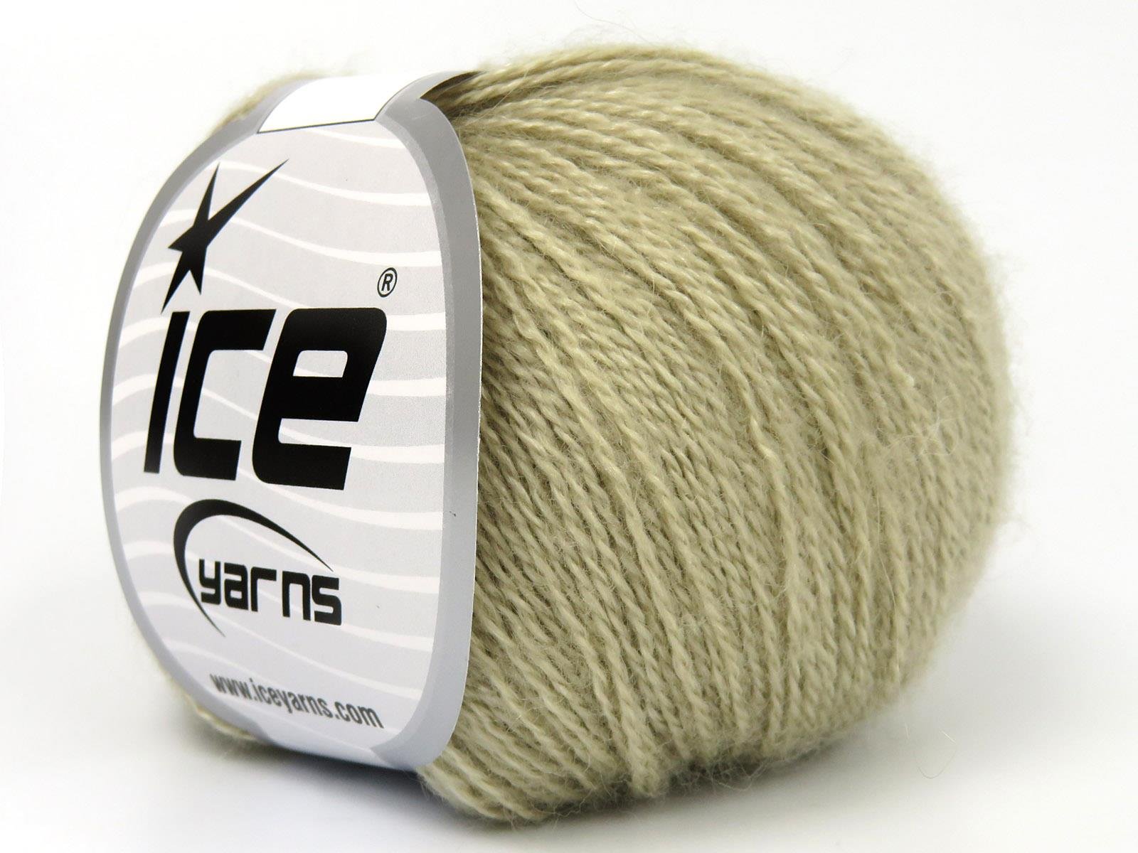 Lot of 6 Skeins Ice Yarns SILK (10% Kid Mohair 40% Merino Superfine) Yarn Beige