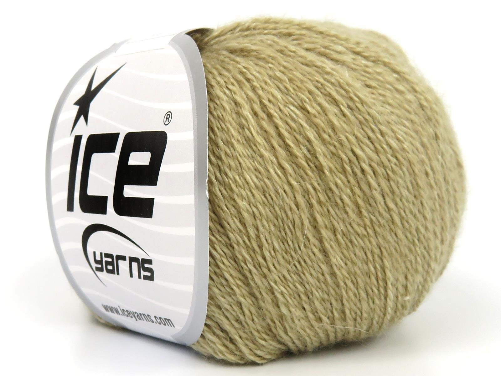 Lot of 6 Skeins Ice Yarns SILK (50% Silk 10% Kid Mohair) Yarn Milky Brown