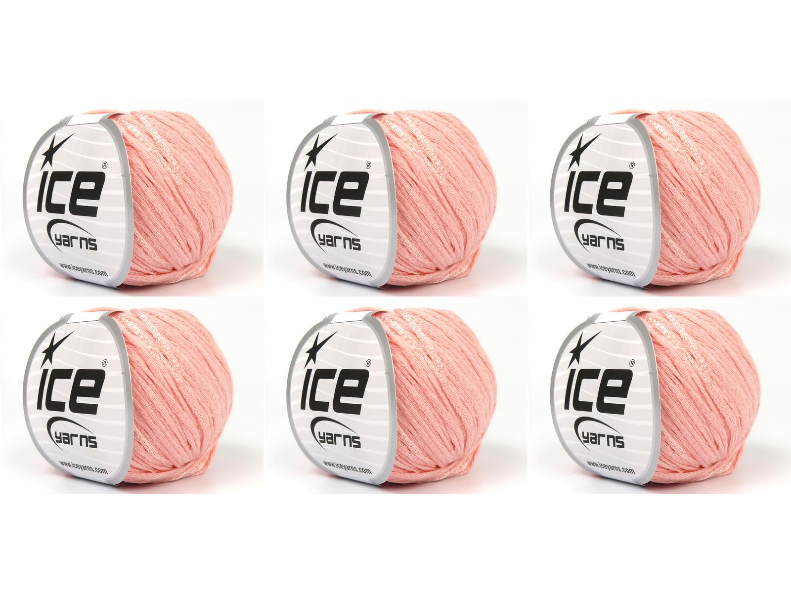 Lot of 6 Skeins Ice Yarns SUMMERTIME (80% Cotton 20% Viscose) Yarn Light Salmon
