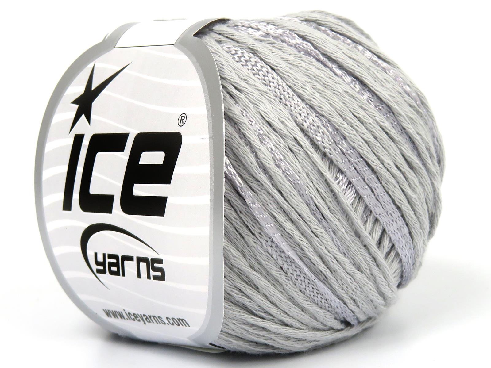 Lot of 6 Skeins Ice Yarns SUMMERTIME (80% Cotton 20% Viscose) Yarn Light Grey