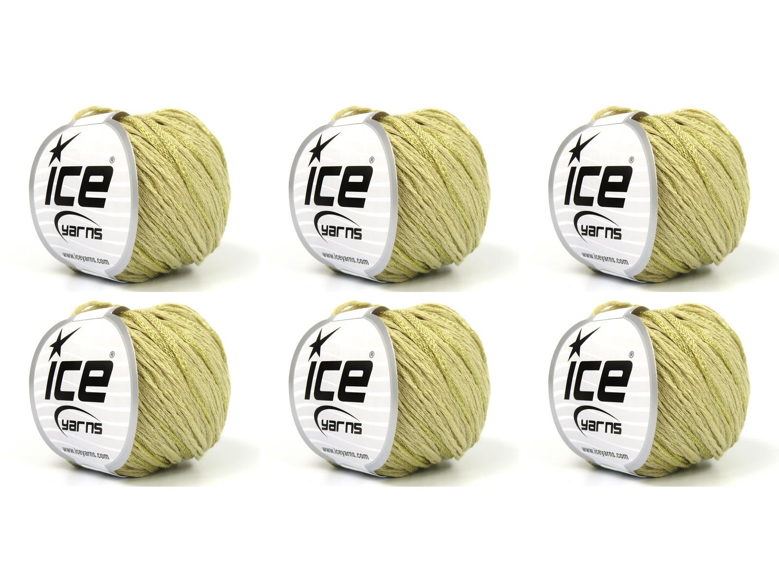 Lot of 6 Skeins Ice Yarns SUMMERTIME (80% Cotton 20% Viscose) Yarn Dark Cream