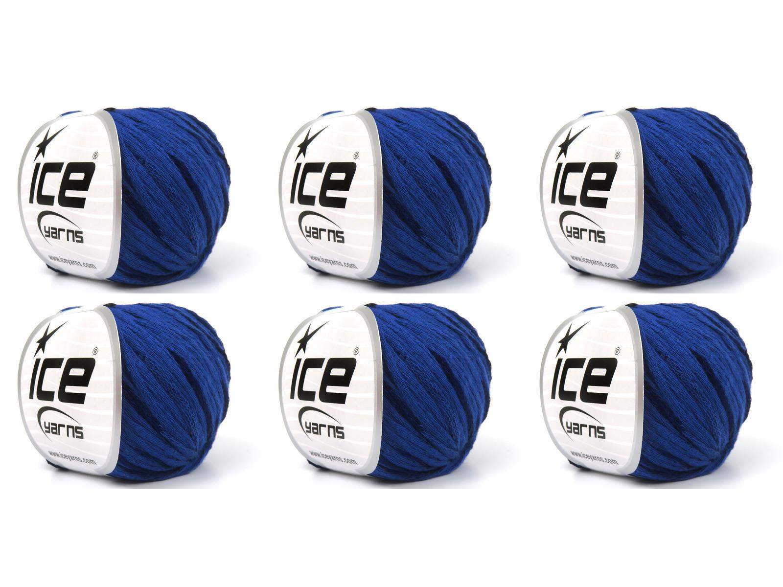 Lot of 6 Skeins Ice Yarns SUMMERTIME (80% Cotton 20% Viscose) Yarn Dark Blue