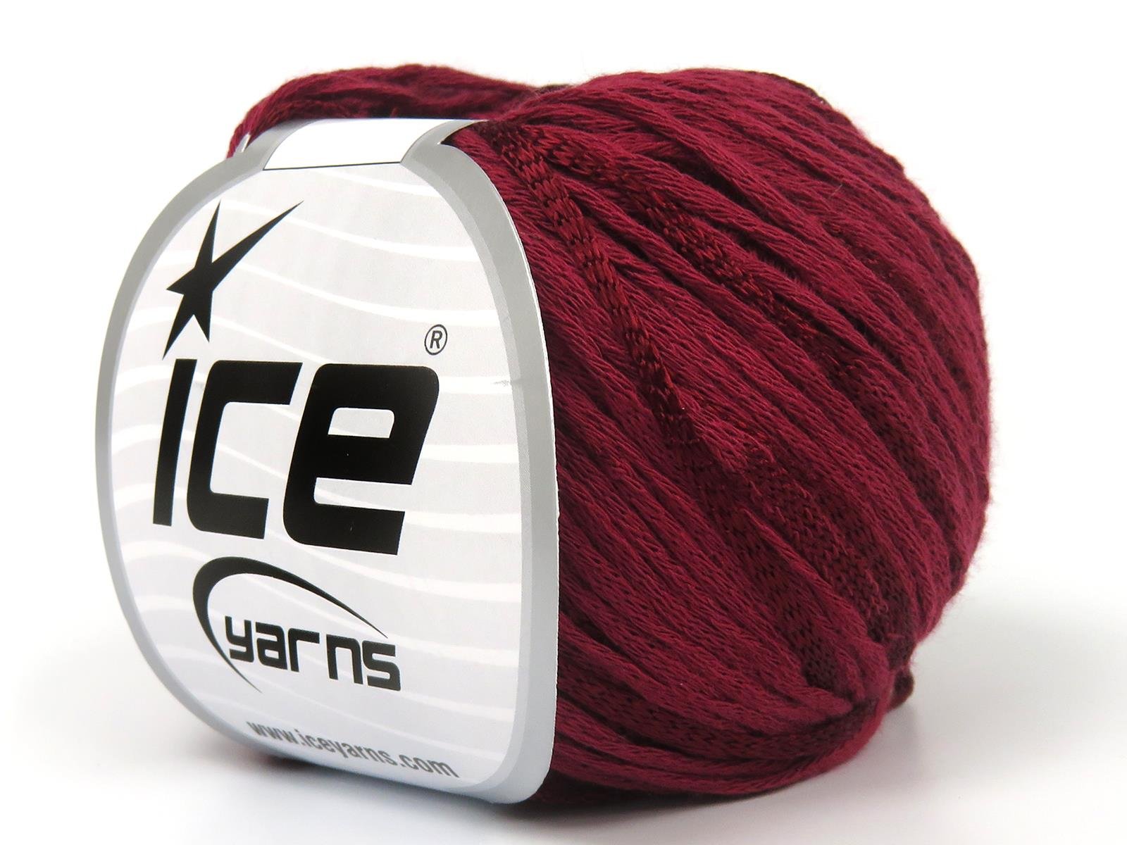 Lot of 6 Skeins Ice Yarns SUMMERTIME (80% Cotton 20% Viscose) Yarn Burgundy