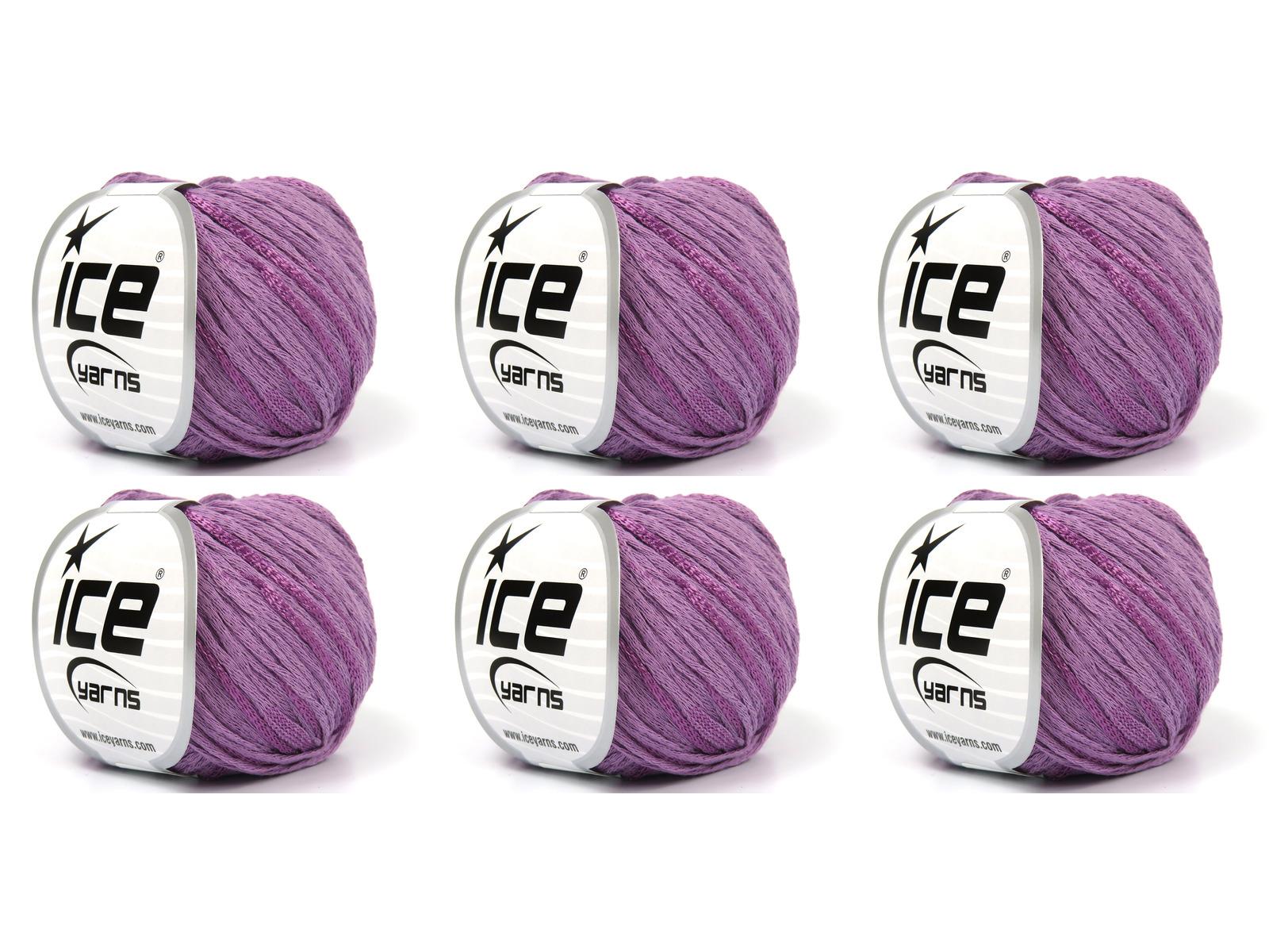 Lot of 6 Skeins Ice Yarns SUMMERTIME (80% Cotton 20% Viscose) Yarn Lavender