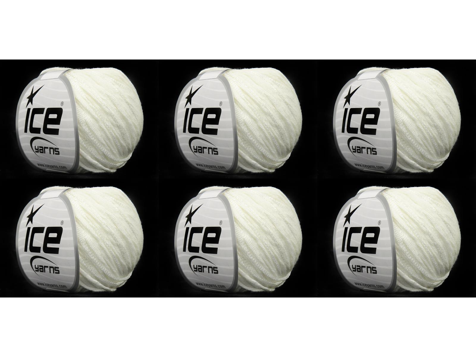 Lot of 6 Skeins Ice Yarns SUMMERTIME (80% Cotton 20% Viscose) Yarn White
