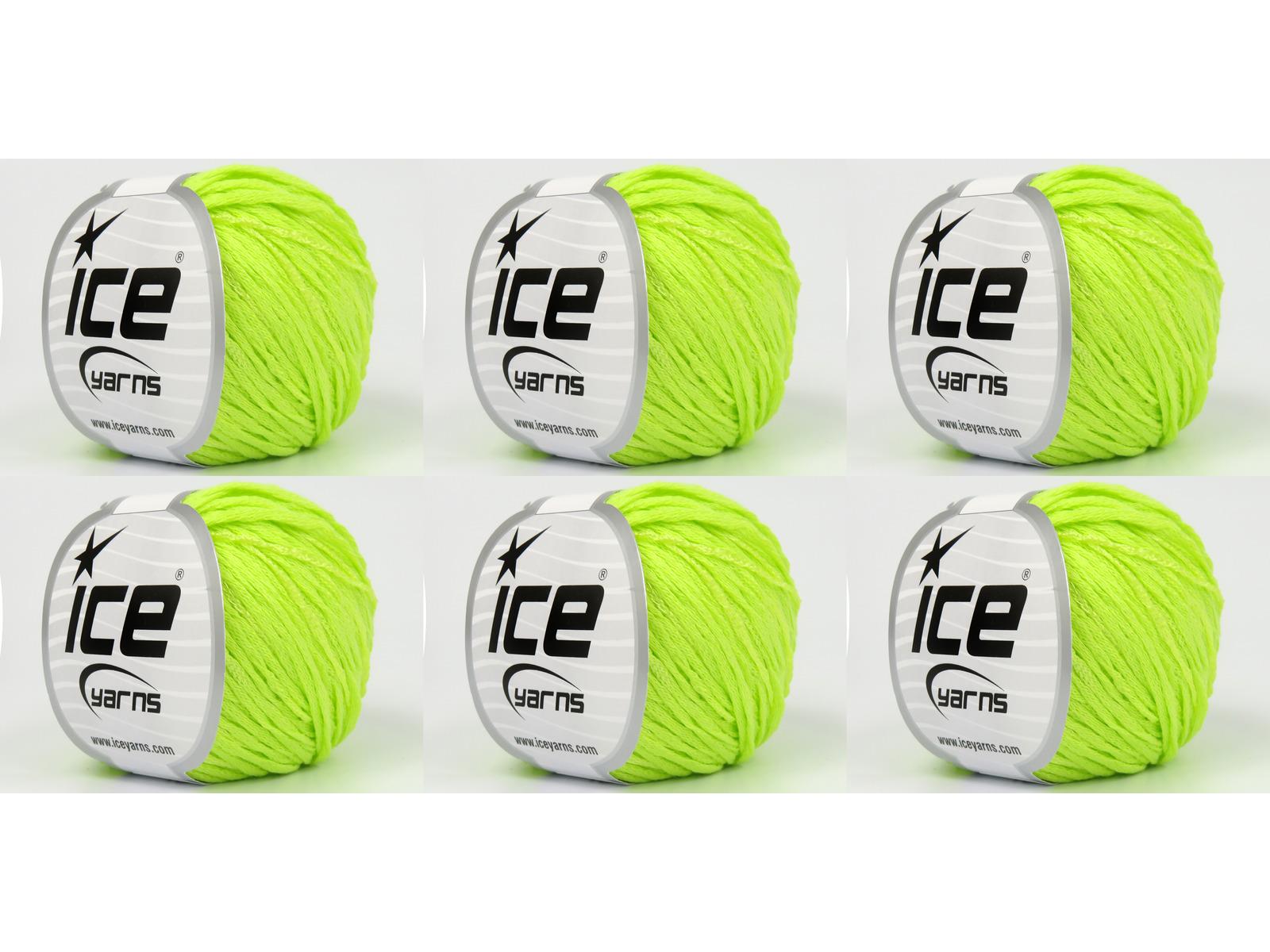 Lot of 6 Skeins Ice Yarns SUMMERTIME (80% Cotton 20% Viscose) Yarn Pistachio Green