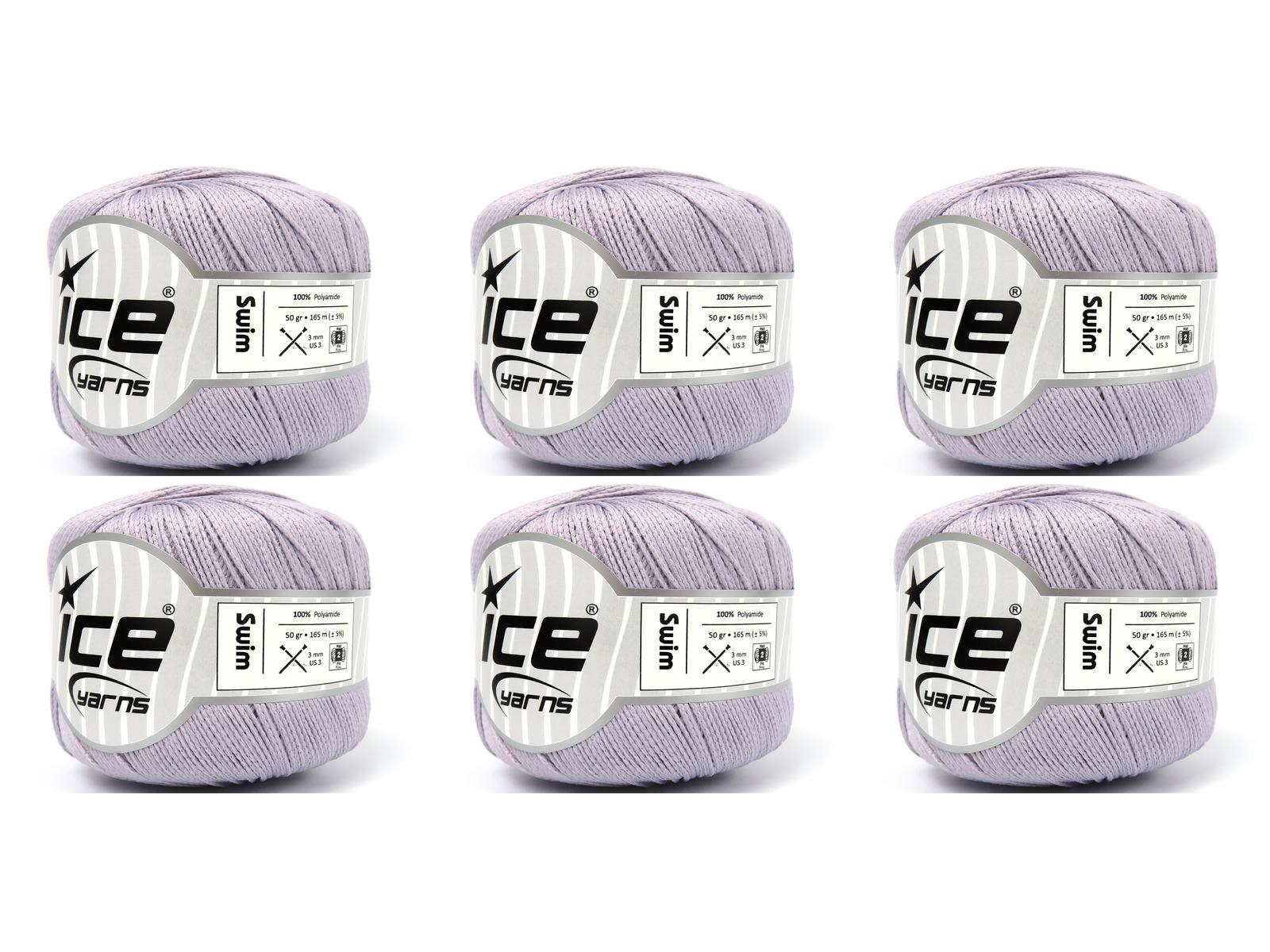 Lot of 6 Skeins Ice Yarns SWIM Hand Knitting Yarn Light Lilac