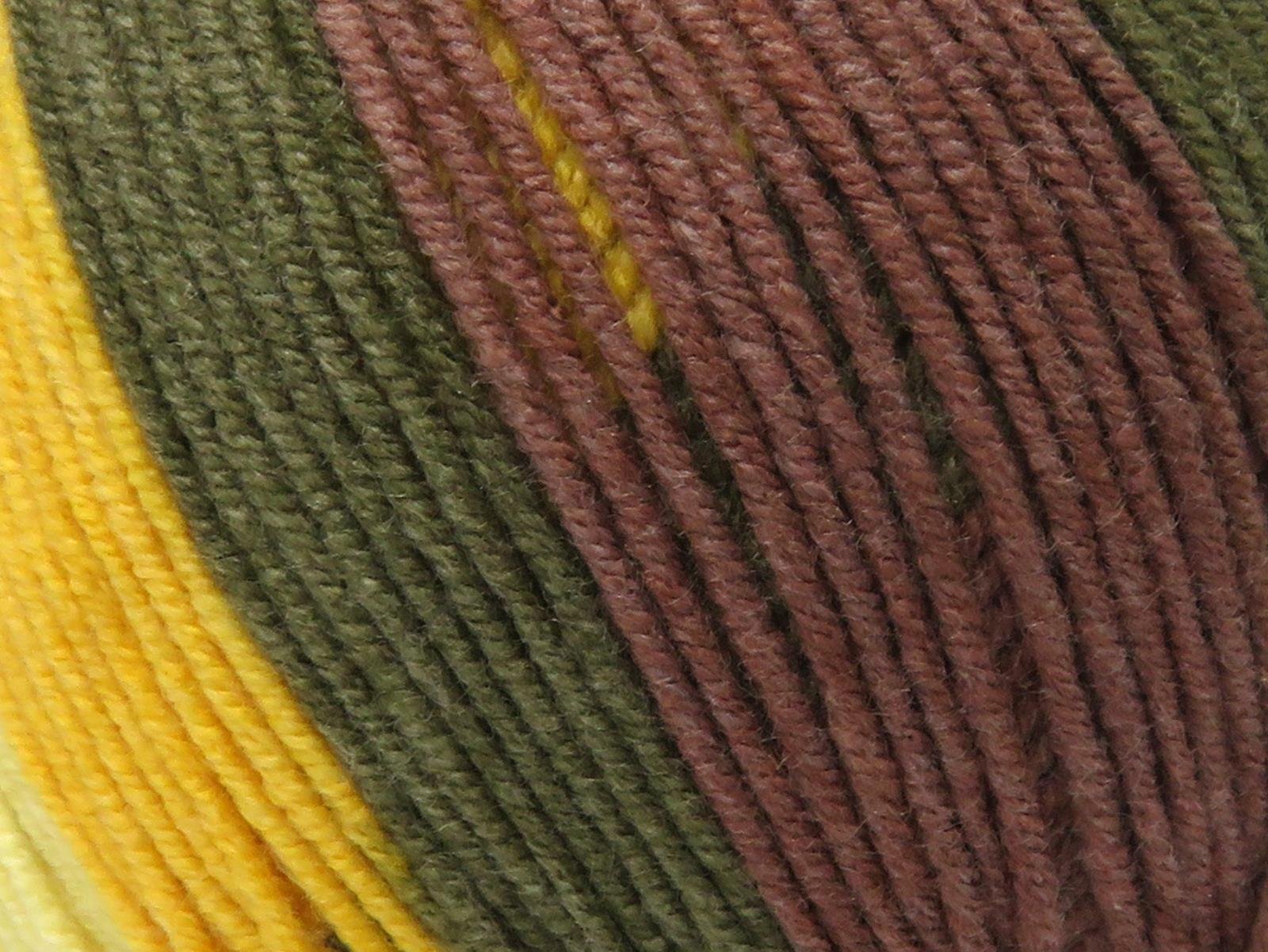 Lot of 8 Skeins Ice Yarns ALARA BATIK (50% Cotton) Yarn Brown Khaki Yellow Shades